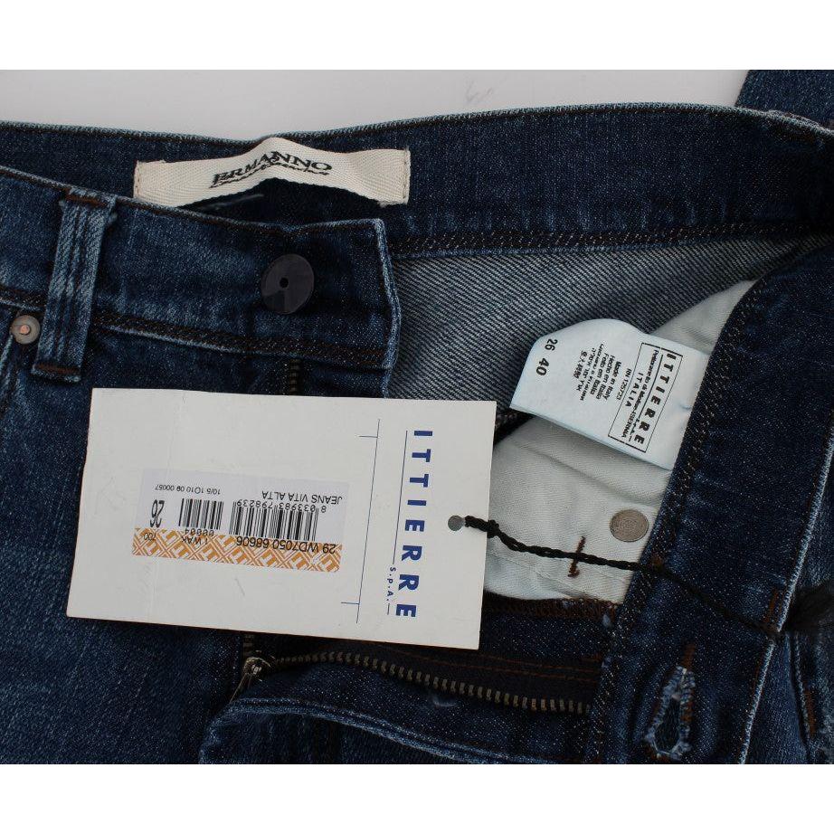 Ermanno Scervino Blue Wash Cotton Blend Slim Fit Jeans SIG30282-2