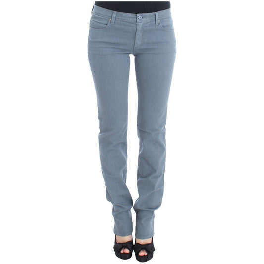Ermanno Scervino Blue Cotton Blend Slim Fit Bootcut Jeans SIG30289-2