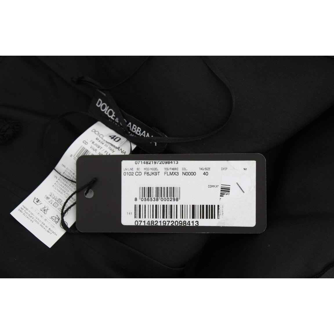 Dolce & Gabbana Black Floral Lace Shift Knee Length Dress Dolce & Gabbana