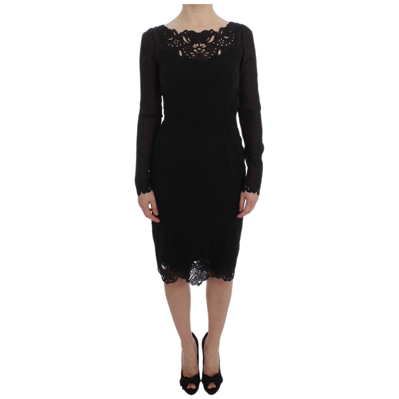Dolce & Gabbana Black Silk Stretch Sheath Dress Dolce & Gabbana