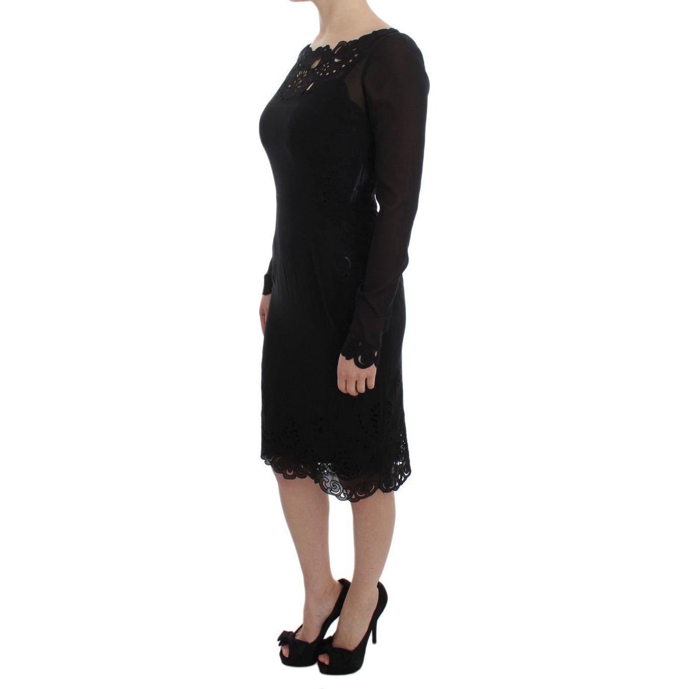 Dolce & Gabbana Black Silk Stretch Sheath Dress Dolce & Gabbana