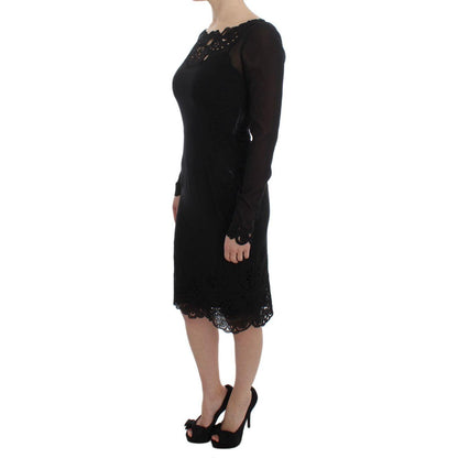 Dolce & Gabbana Black Silk Stretch Sheath Dress Dolce & Gabbana