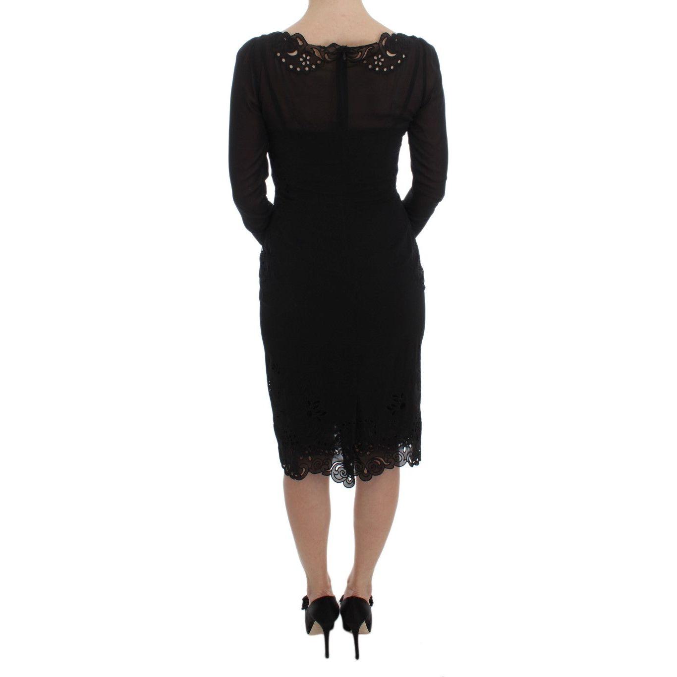 Dolce & Gabbana Black Silk Stretch Sheath Dress Dolce & Gabbana