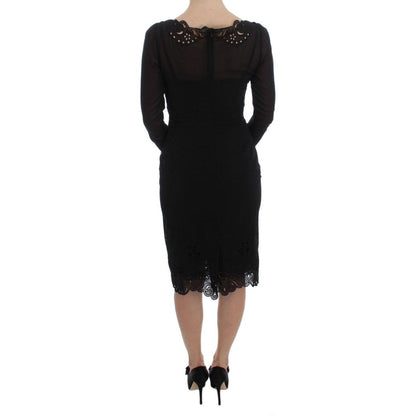 Dolce & Gabbana Black Silk Stretch Sheath Dress Dolce & Gabbana