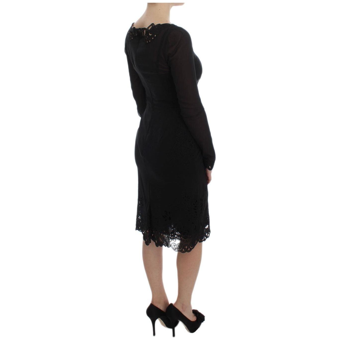 Dolce & Gabbana Black Silk Stretch Sheath Dress Dolce & Gabbana