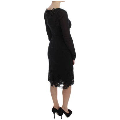 Dolce & Gabbana Black Silk Stretch Sheath Dress Dolce & Gabbana