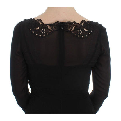 Dolce & Gabbana Black Silk Stretch Sheath Dress Dolce & Gabbana