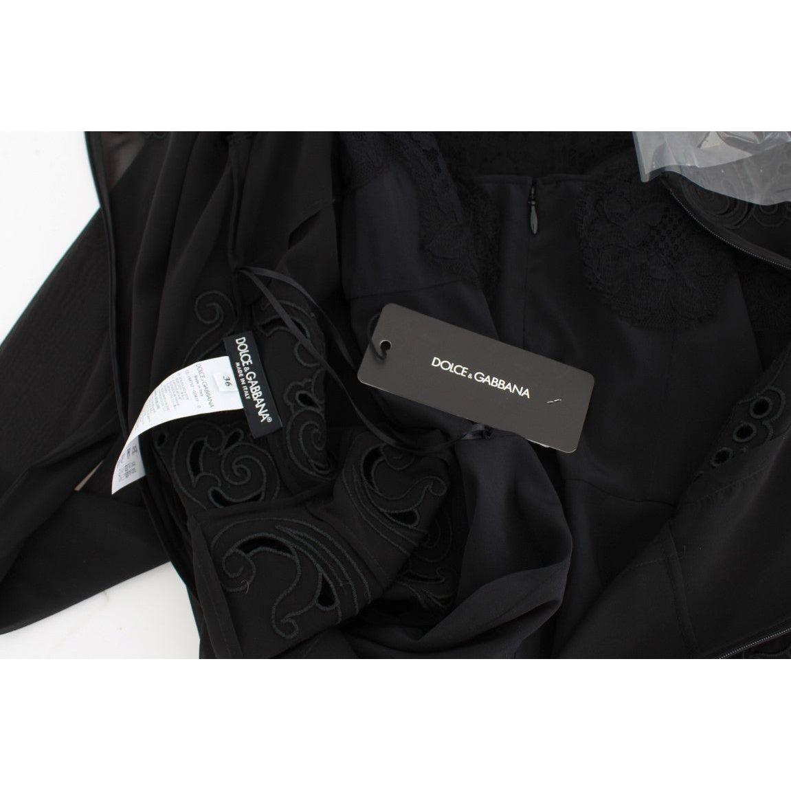 Dolce & Gabbana Black Silk Stretch Sheath Dress Dolce & Gabbana