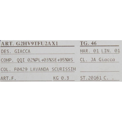 Dolce & Gabbana Purple Cashmere Slim Fit Blazer Jacket Dolce & Gabbana