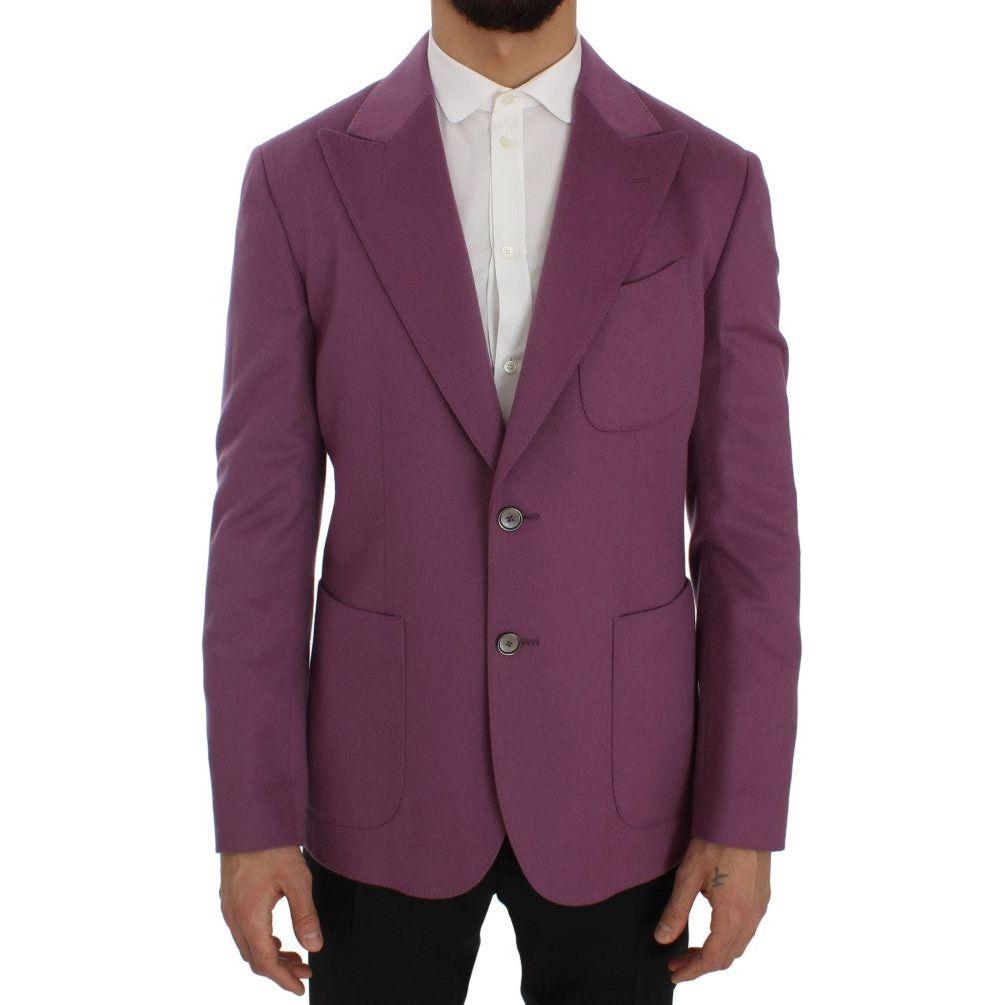 Dolce & Gabbana Purple Cashmere Slim Fit Blazer Jacket Dolce & Gabbana