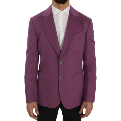 Dolce & Gabbana Purple Cashmere Slim Fit Blazer Jacket Dolce & Gabbana