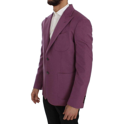Dolce & Gabbana Purple Cashmere Slim Fit Blazer Jacket Dolce & Gabbana