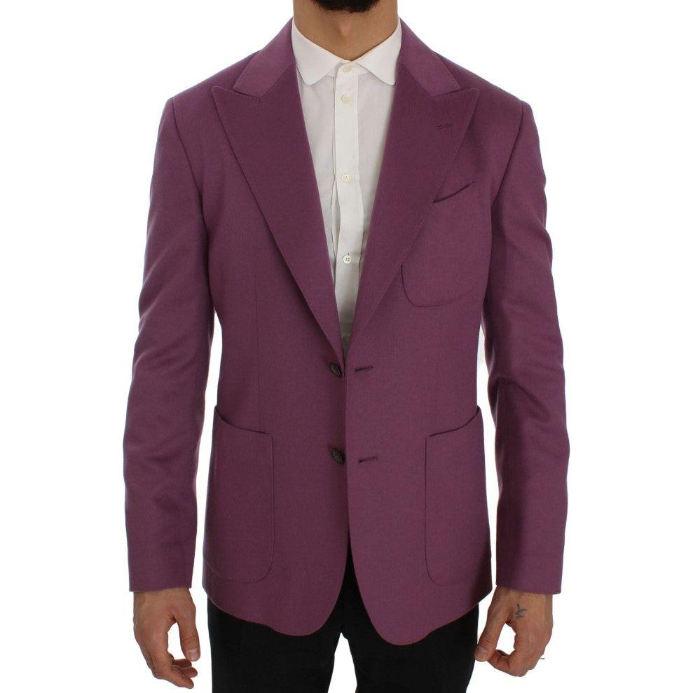 Dolce & Gabbana Purple Cashmere Slim Fit Blazer Jacket Dolce & Gabbana