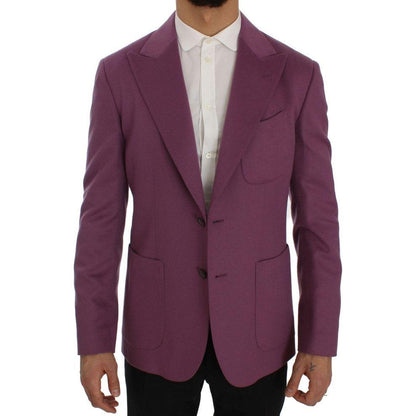 Dolce & Gabbana Purple Cashmere Slim Fit Blazer Jacket Dolce & Gabbana