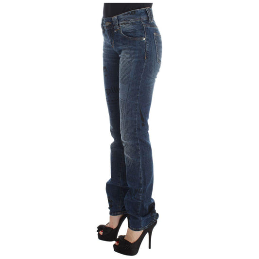 John Galliano Blue Wash Cotton Blend Slim Fit Bootcut Jeans SIG30162-2