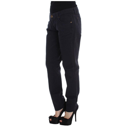 Ermanno Scervino Blue Cotton Blend Casual Fit Pants SIG30330-1