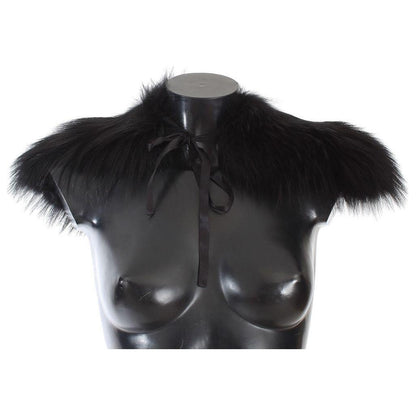 Dolce & Gabbana Black Fox Fur Collar Scarf Dolce & Gabbana