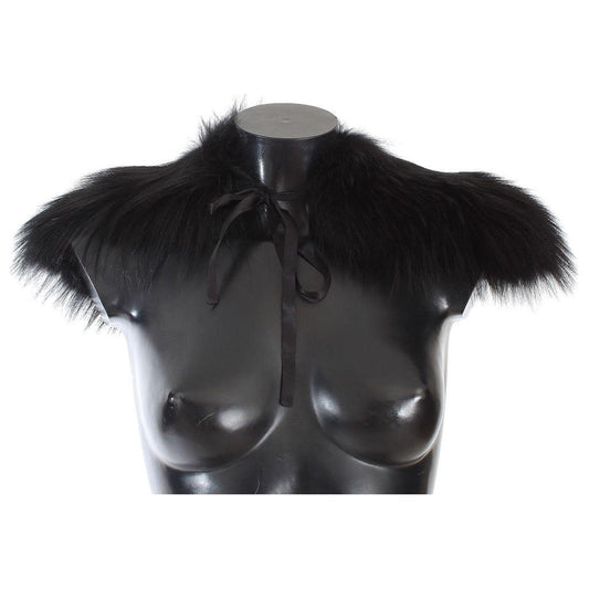 Dolce & Gabbana Black Fox Fur Collar Scarf Dolce & Gabbana