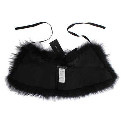 Dolce & Gabbana Black Fox Fur Collar Scarf Dolce & Gabbana