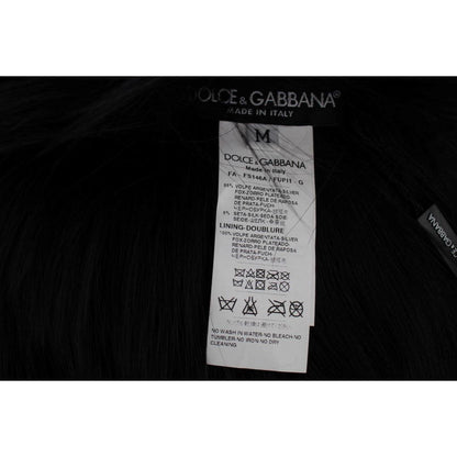 Dolce & Gabbana Black Fox Fur Shoulder Wrap Cover Collar Scarf Dolce & Gabbana