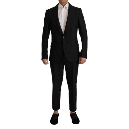 Dolce & Gabbana Black Polyester Formal 2 Piece MARTINI Suit