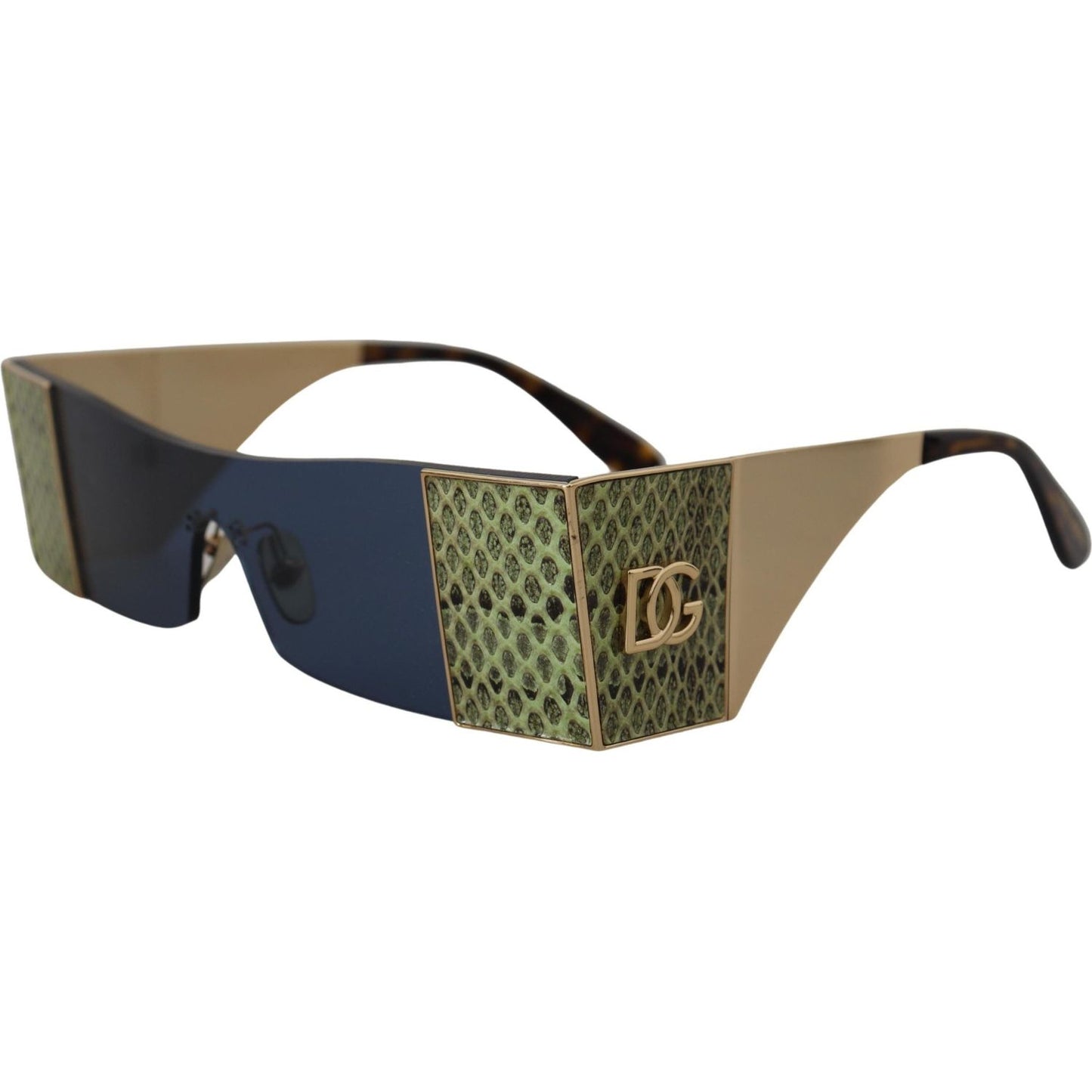 Dolce & Gabbana Gold Metal Rectangle Shades DG2263 Sunglasses Dolce & Gabbana