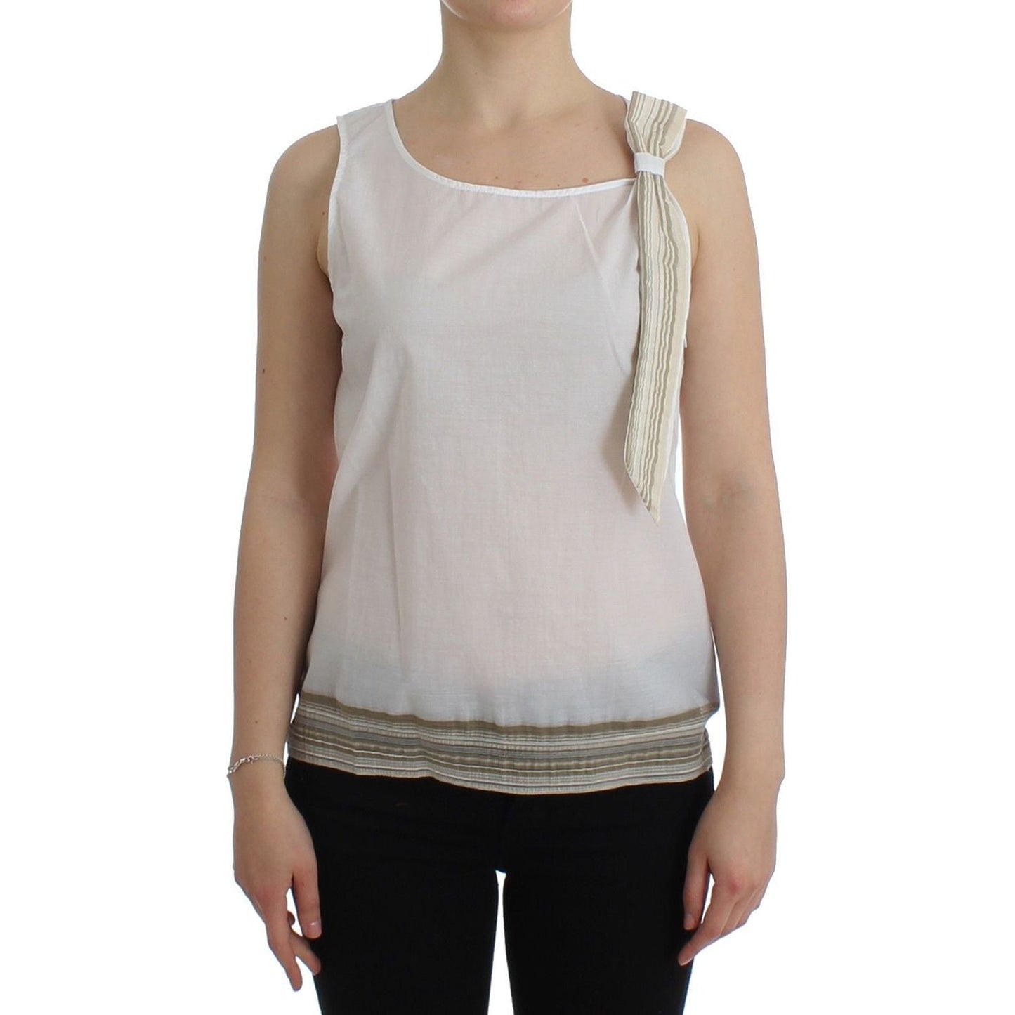 Ermanno Scervino White Top Blouse Tank Shirt Sleeveless Ermanno Scervino