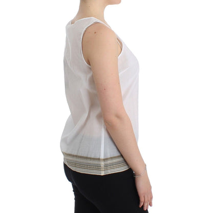 Ermanno Scervino White Top Blouse Tank Shirt Sleeveless Ermanno Scervino
