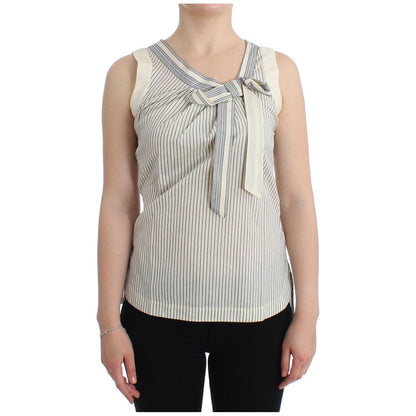 Ermanno Scervino Beachwear Striped Top Blouse Shirt Bow Tank Ermanno Scervino
