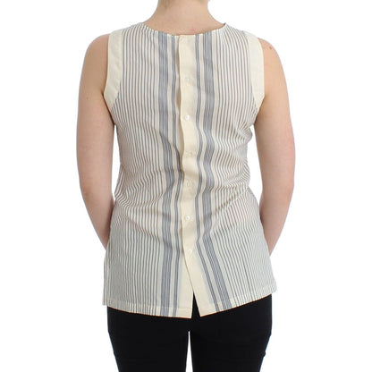 Ermanno Scervino Beachwear Striped Top Blouse Shirt Bow Tank Ermanno Scervino