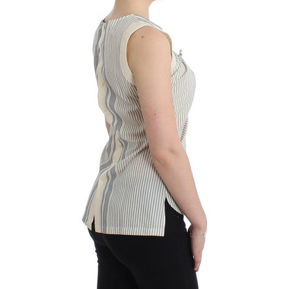 Ermanno Scervino Beachwear Striped Top Blouse Shirt Bow Tank Ermanno Scervino