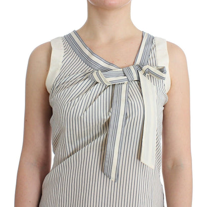 Ermanno Scervino Beachwear Striped Top Blouse Shirt Bow Tank Ermanno Scervino