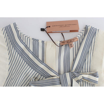 Ermanno Scervino Beachwear Striped Top Blouse Shirt Bow Tank Ermanno Scervino