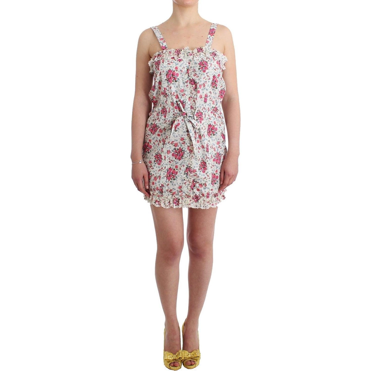 Ermanno Scervino Beachwear Pink Floral Beach Mini Dress Short Ermanno Scervino