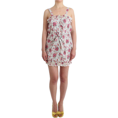 Ermanno Scervino Beachwear Pink Floral Beach Mini Dress Short Ermanno Scervino