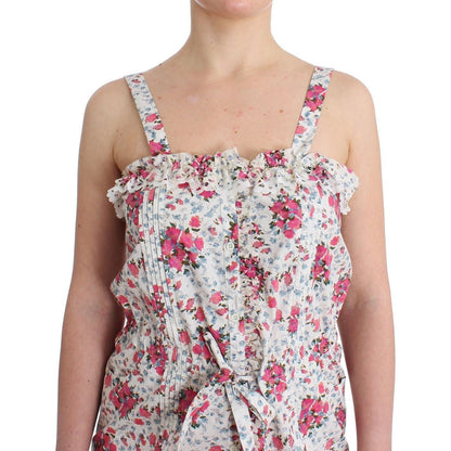 Ermanno Scervino Beachwear Pink Floral Beach Mini Dress Short Ermanno Scervino