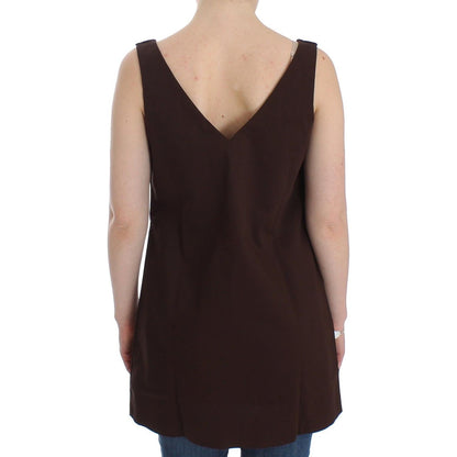 Ermanno Scervino Beachwear Brown Cotton Stretch Tunic Dress Ermanno Scervino