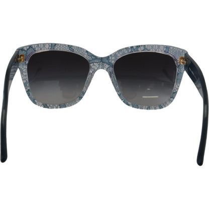 Dolce & Gabbana Blue Lace Acetate Rectangle Shades DG4226 Sunglasses Dolce & Gabbana