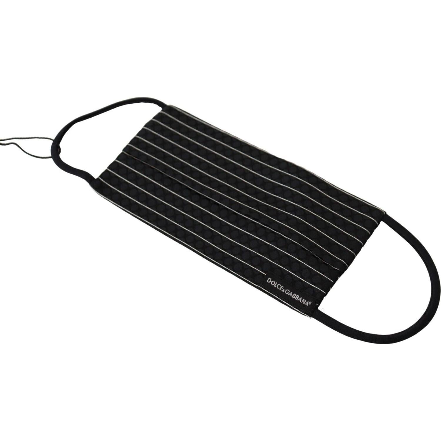 Dolce & Gabbana Black White Stripes Elastic Ear Strap One Size Face Mask