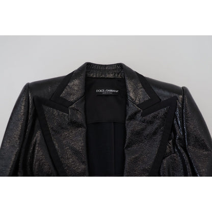 Dolce & Gabbana Black Long Sleeves Crop Blazer Cotton Jacket