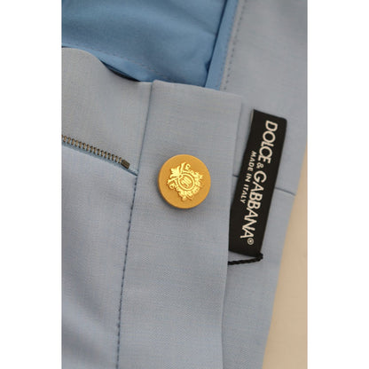Dolce & Gabbana Light Blue Button Wide Leg Pants
