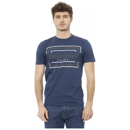 Baldinini Trend Blue Cotton Men T-Shirt BA-23179-XS