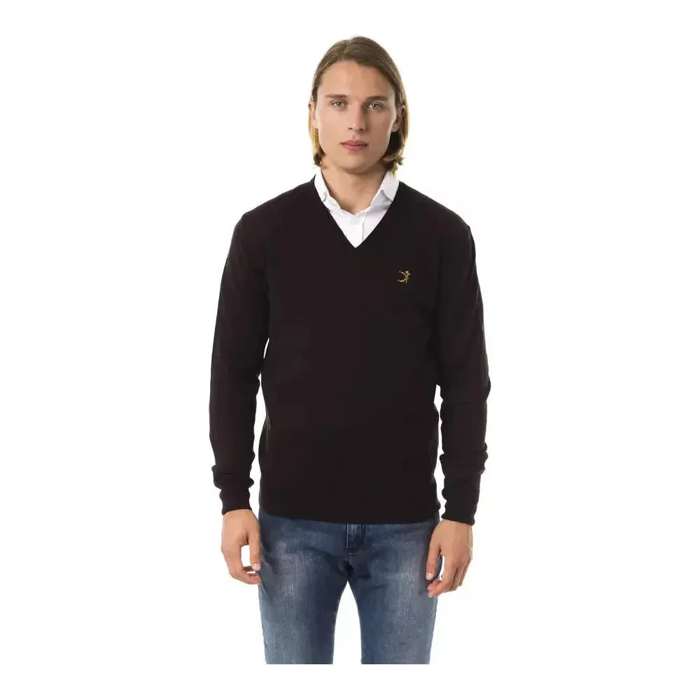 Uominitaliani Brown Merino Wool Men Sweater 1728,67345744032,Brown,Clothing,L,M,Men,Men - Clothing,New with tags,S,Sweaters - Clothing,Sweaters - Men - Clothing,Sweatshirts - Sweaters - Clothing,Uominitaliani,XL,XXL