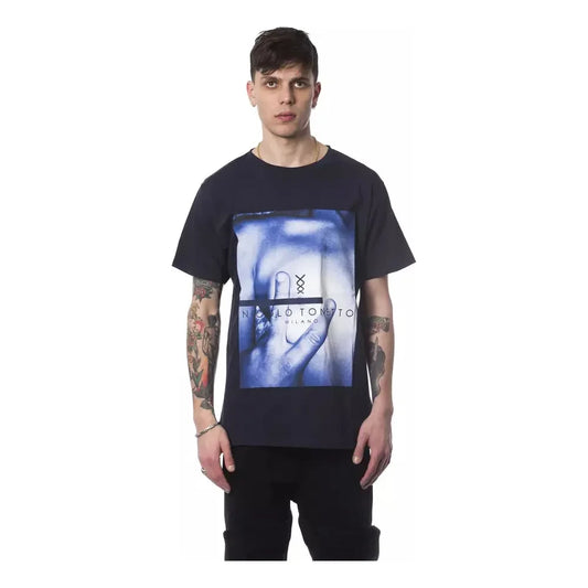 Nicolo Tonetto Blue Cotton Men T-Shirt NI-12963-M