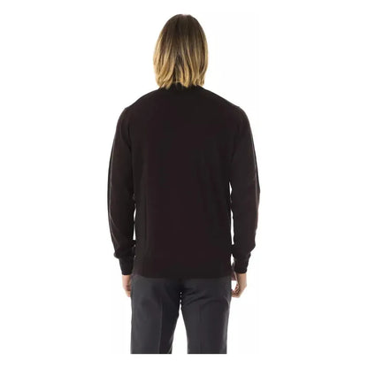 Uominitaliani Brown Merino Wool Men Sweater 1728,67345744032,Brown,Clothing,L,M,Men,Men - Clothing,New with tags,S,Sweaters - Clothing,Sweaters - Men - Clothing,Sweatshirts - Sweaters - Clothing,Uominitaliani,XL,XXL