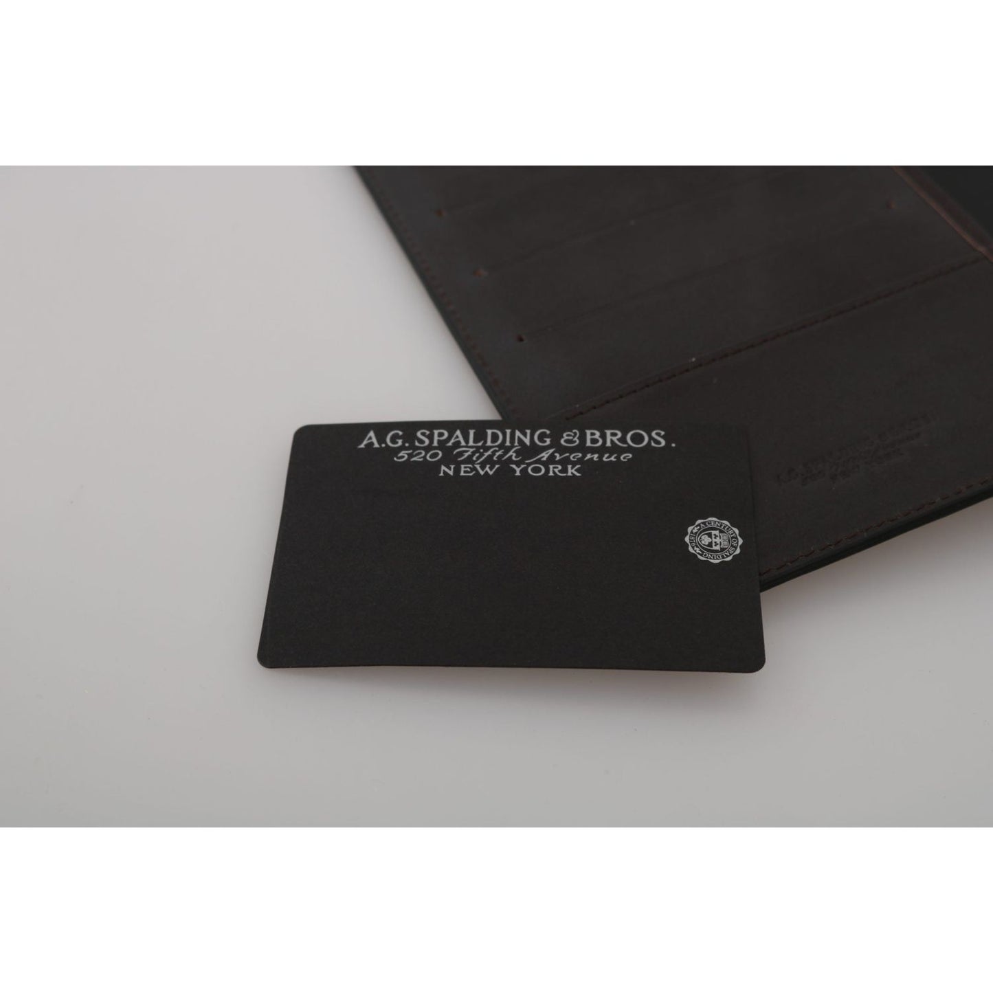 A.G. Spalding & Bros Black Leather Bifold Travel Holder Logo Wallet A.G. Spalding & Bros