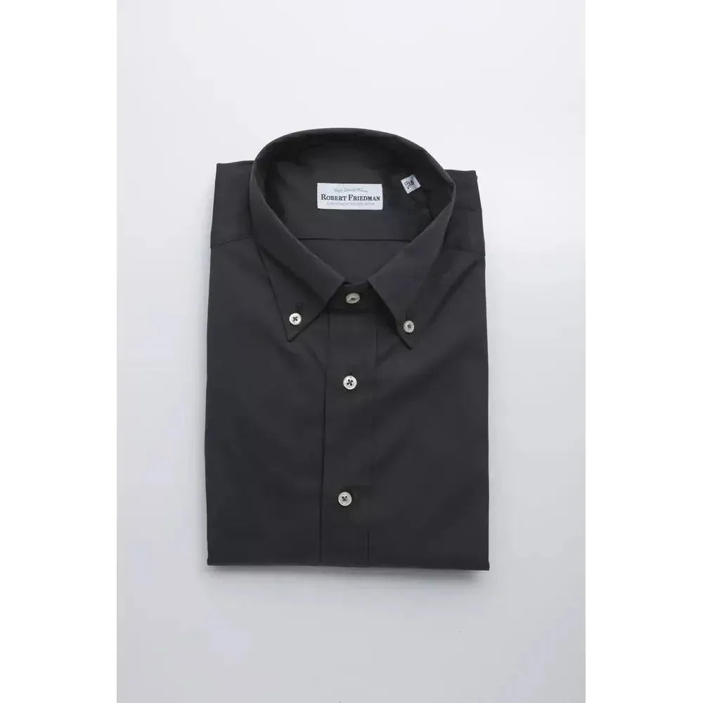 Robert Friedman Gray Cotton Men Shirt