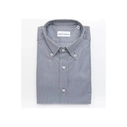 Robert Friedman Blue Cotton Men's Shirt RO-20462-M