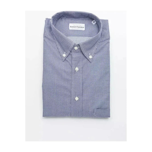 Robert Friedman Blue Cotton Men Shirt RO-20463-M