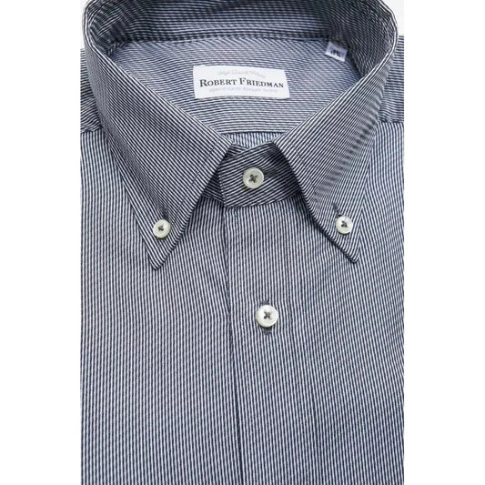 Robert Friedman Blue Cotton Men's Shirt RO-20462-M